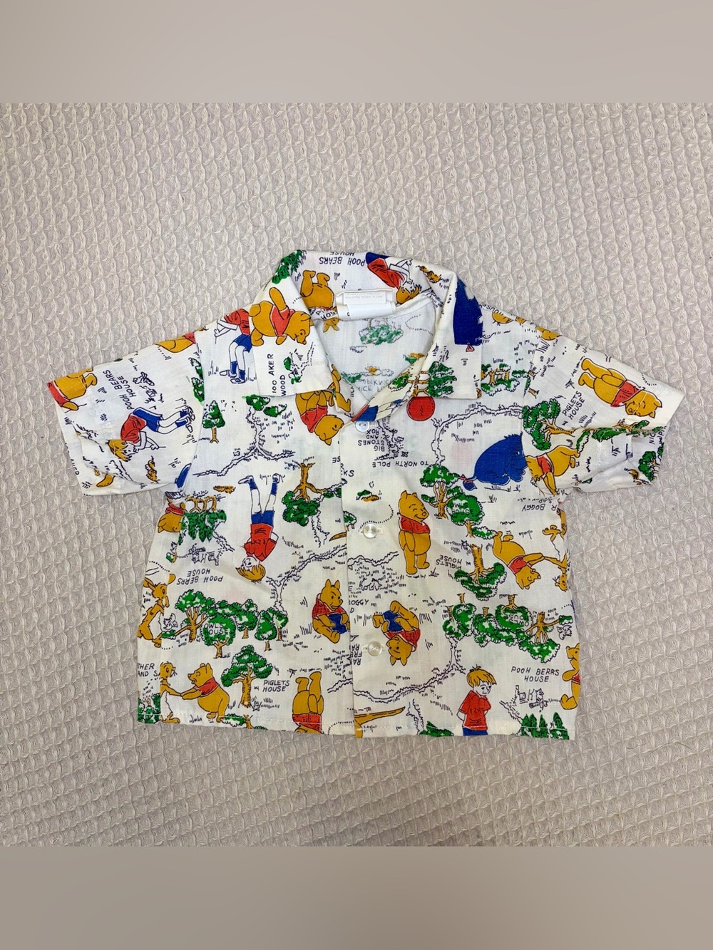 1970s Vintage Disney, Winnie the Pooh Collection, toddler button down shirt